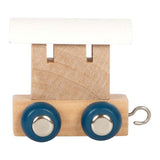 Small foot houten lettertrein wagon wit