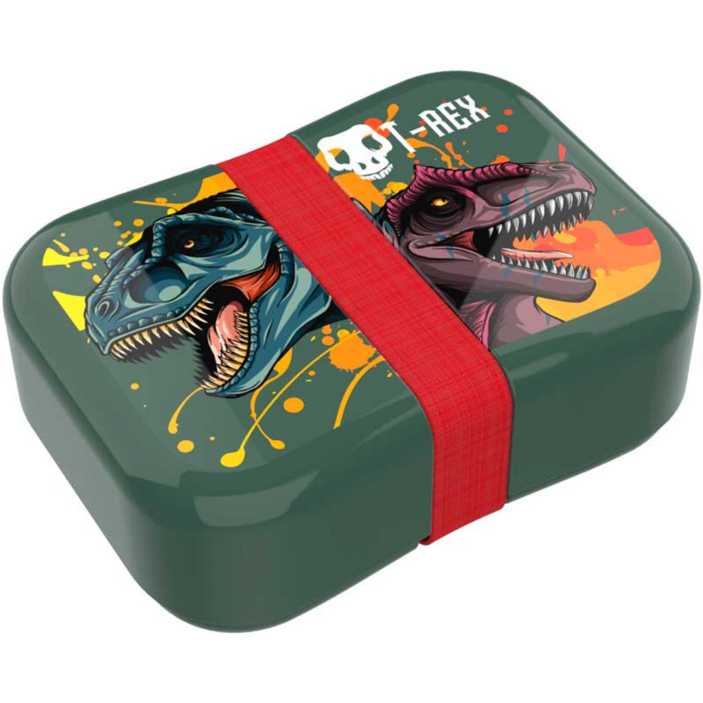 Basic Lunchbox T-Rex Dunkelgrün Rot