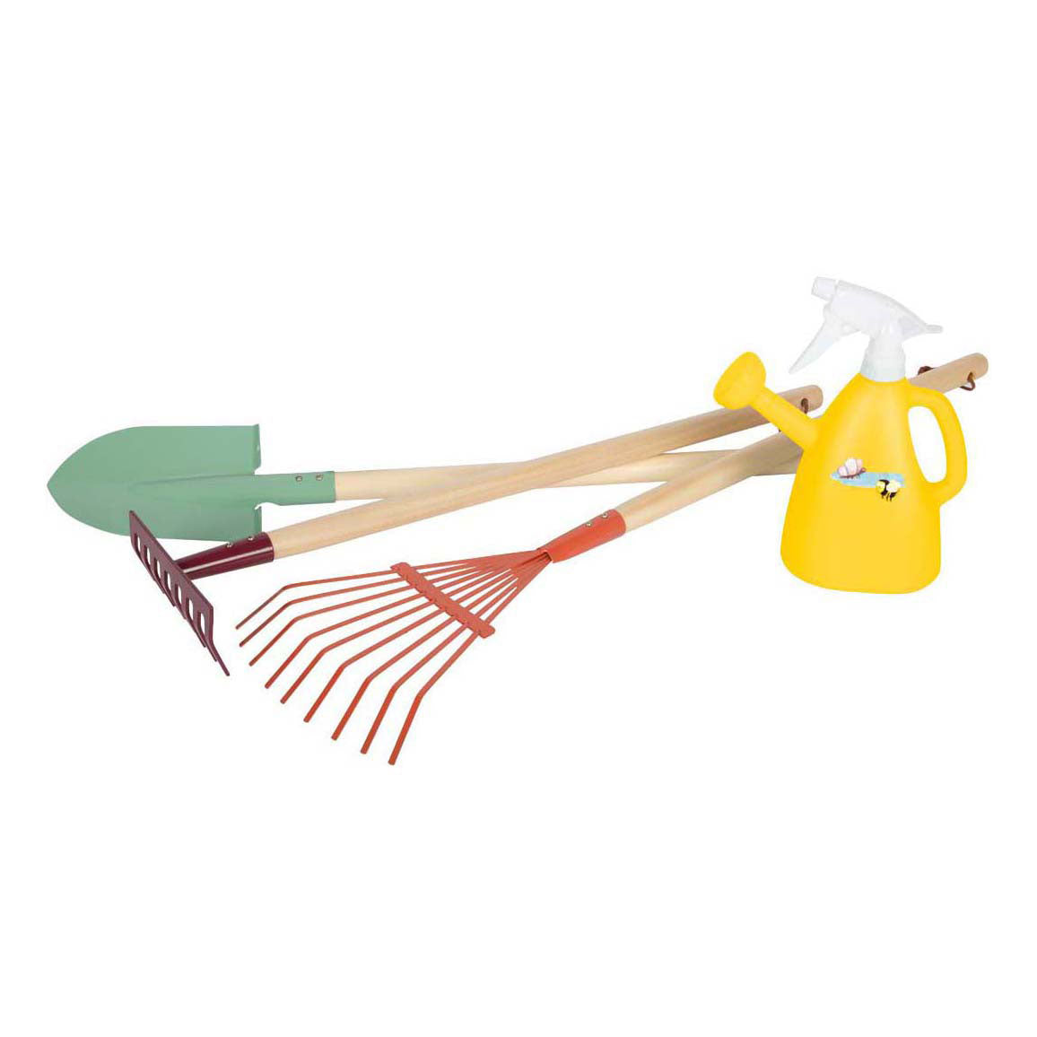 Small foot - garden tool set with watering can tiny garden, 4 pcs.