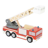 Small foot - houten brandweerwagen met roterende ladder