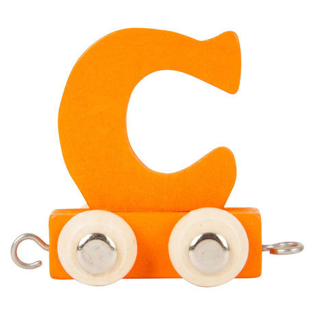 Small Foot - Buchstabenzug aus Holz orange - c - 12 Stück