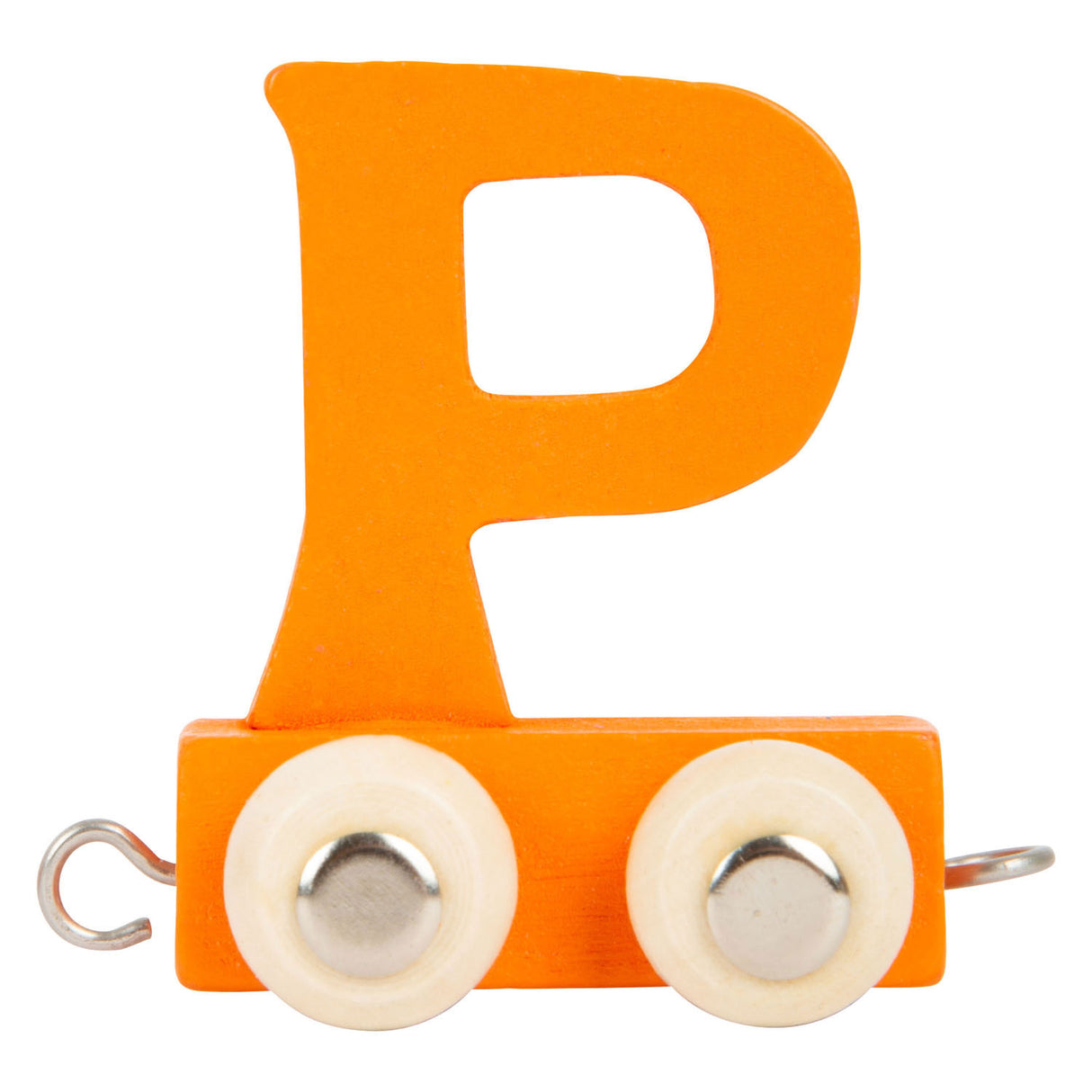 Small foot - wooden letter train orange - p - 12 pieces