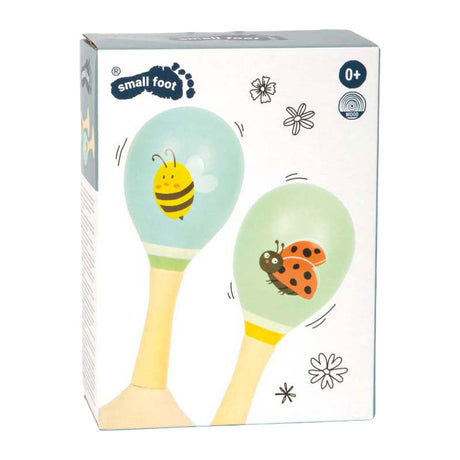 Klenge Fouss - Holz Maracas kleng Frënn - 2 Stéck.