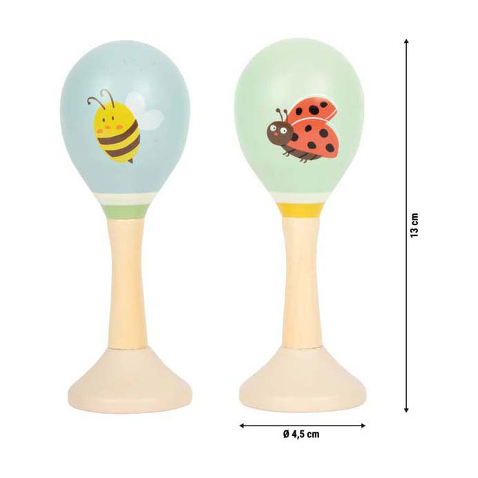 Small foot - wooden maracas tiny friends - 2 pcs.