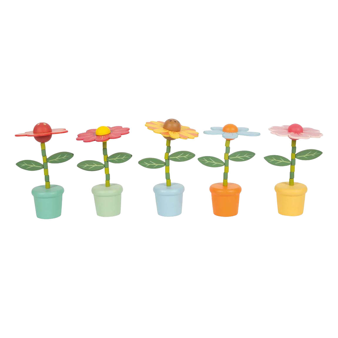 Small foot - wooden push-down figure flower
