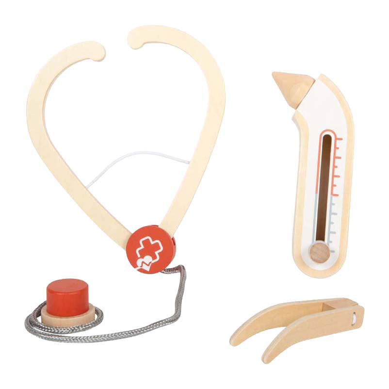 Small foot - doctor's bag playset red - 8 pcs.