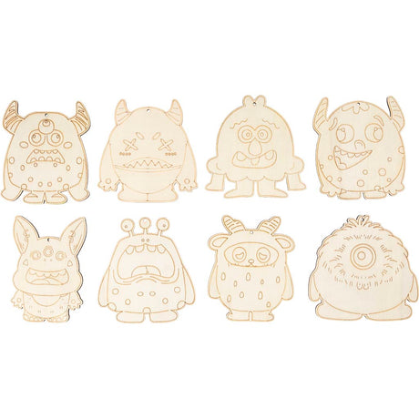 Creativ company http: www.cchobby.nl houten-figuren-monsters-h-12-4-cm-dikte-3-mm-24-stuk-1-doos