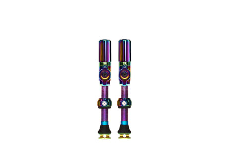 Muc-Off Tubeless Valve Big Bore Hybrid Large Iridescent Auto Schrader Valve 45mm