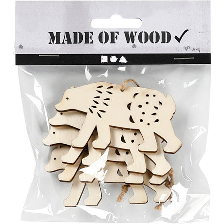 Creativ company ornament, polar bear, h: 4.5 cm, d: 0.5 cm, w: 7.5 cm, 4 pieces 1 box