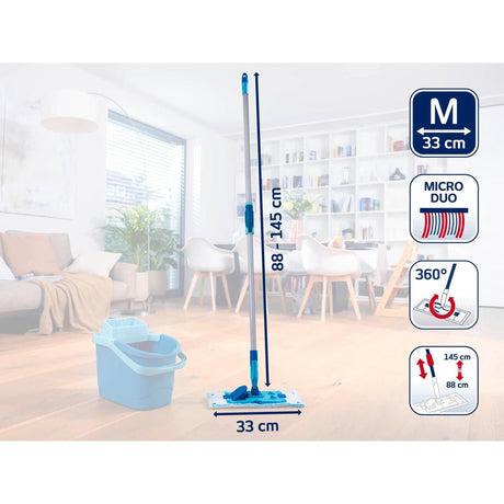 Leifheit 55512 powerclean m 33cm floor wiper with telescopic handle 88-145cm