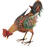 Pro garden rooster and chicken metal