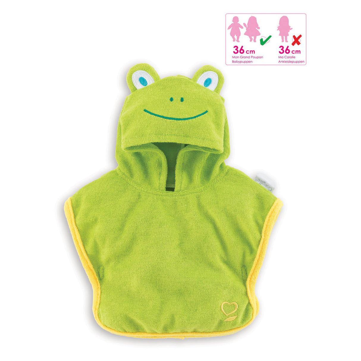 Corolle Mon Grand Poupon Dolls Bathrobe Frog, 36cm