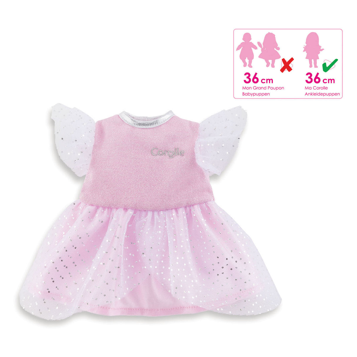 Corolle Ma Poppenjurk Roze met Glitters