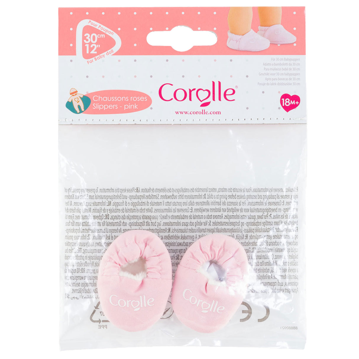 Corolle Mon Poupon Dolls Slippers Pink, 30cm