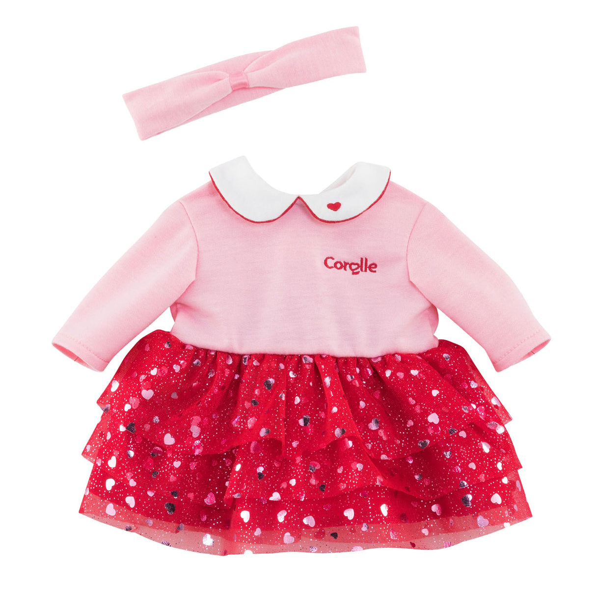 Corolle Mon Grand Poupon Hartjes Kleid und Stirnband, 36 cm