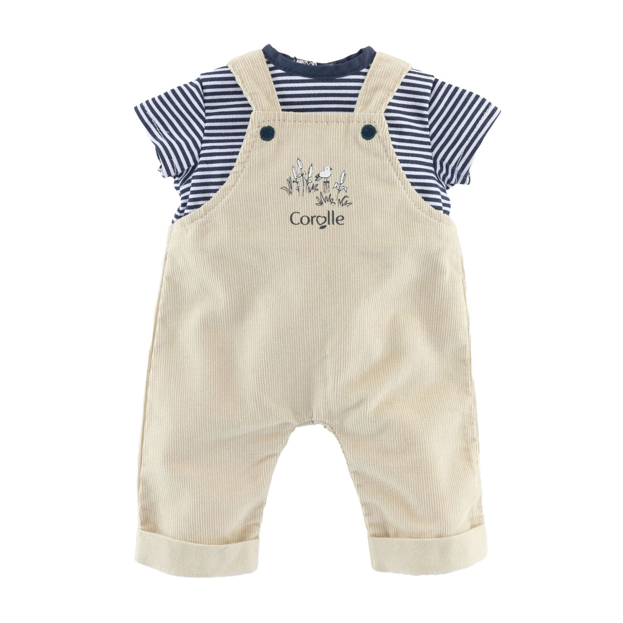 Corolle Mon Grand Poupon Dungarees Ecru og T-shirt, 36 cm