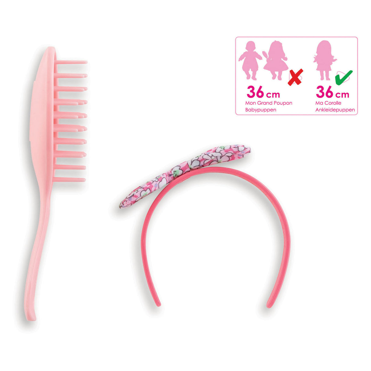 Corolle Ma Haarband flower with hairbrush, 2dlg.