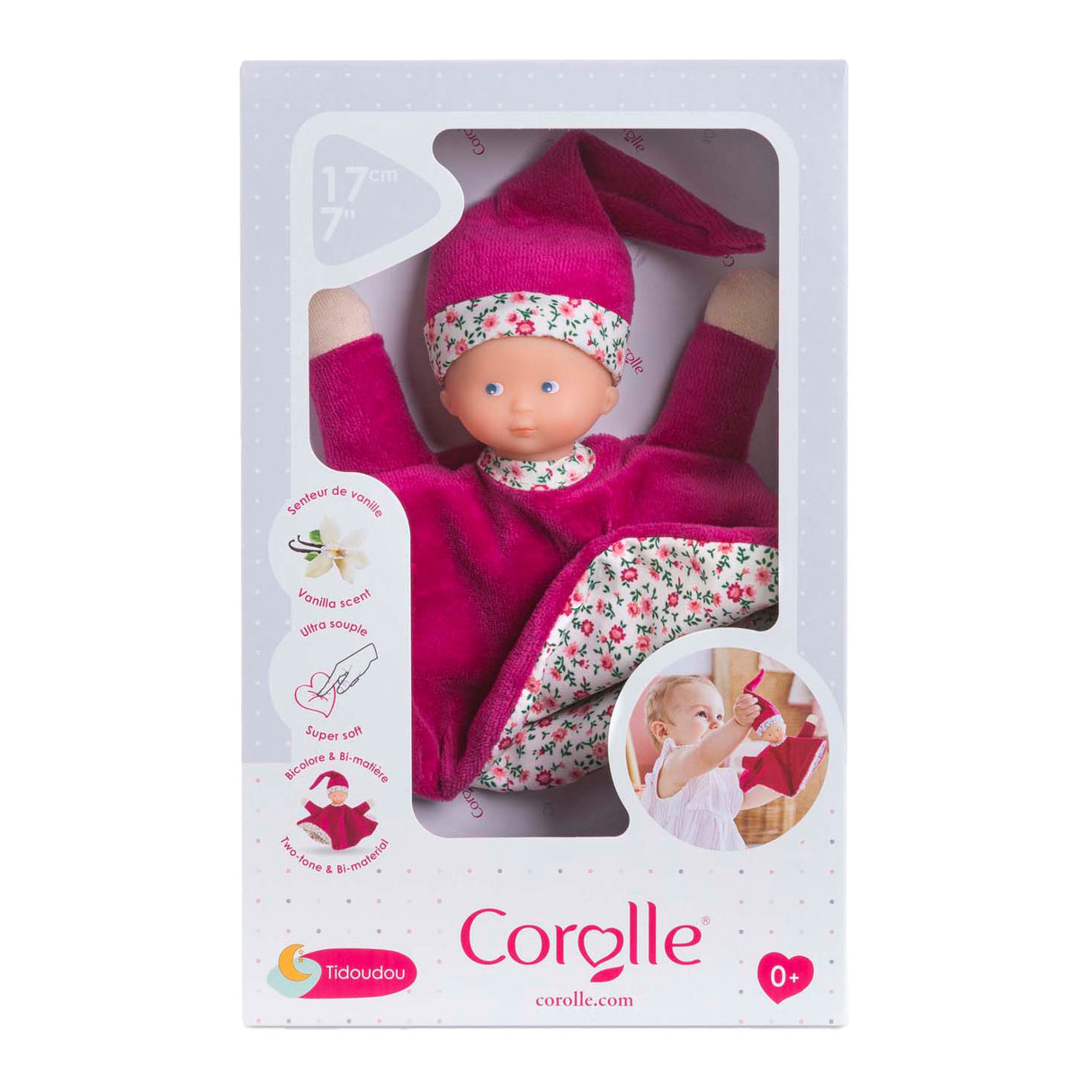 Corolle tidoudou - pink grenadine cuddle cloth, 17cm