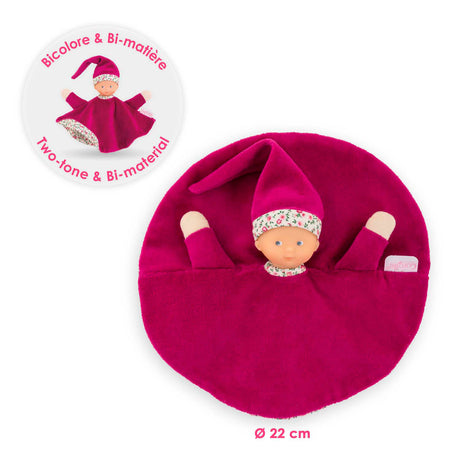 Corolle tidoudou - éadach cuddle grenadine bándearg, 17cm