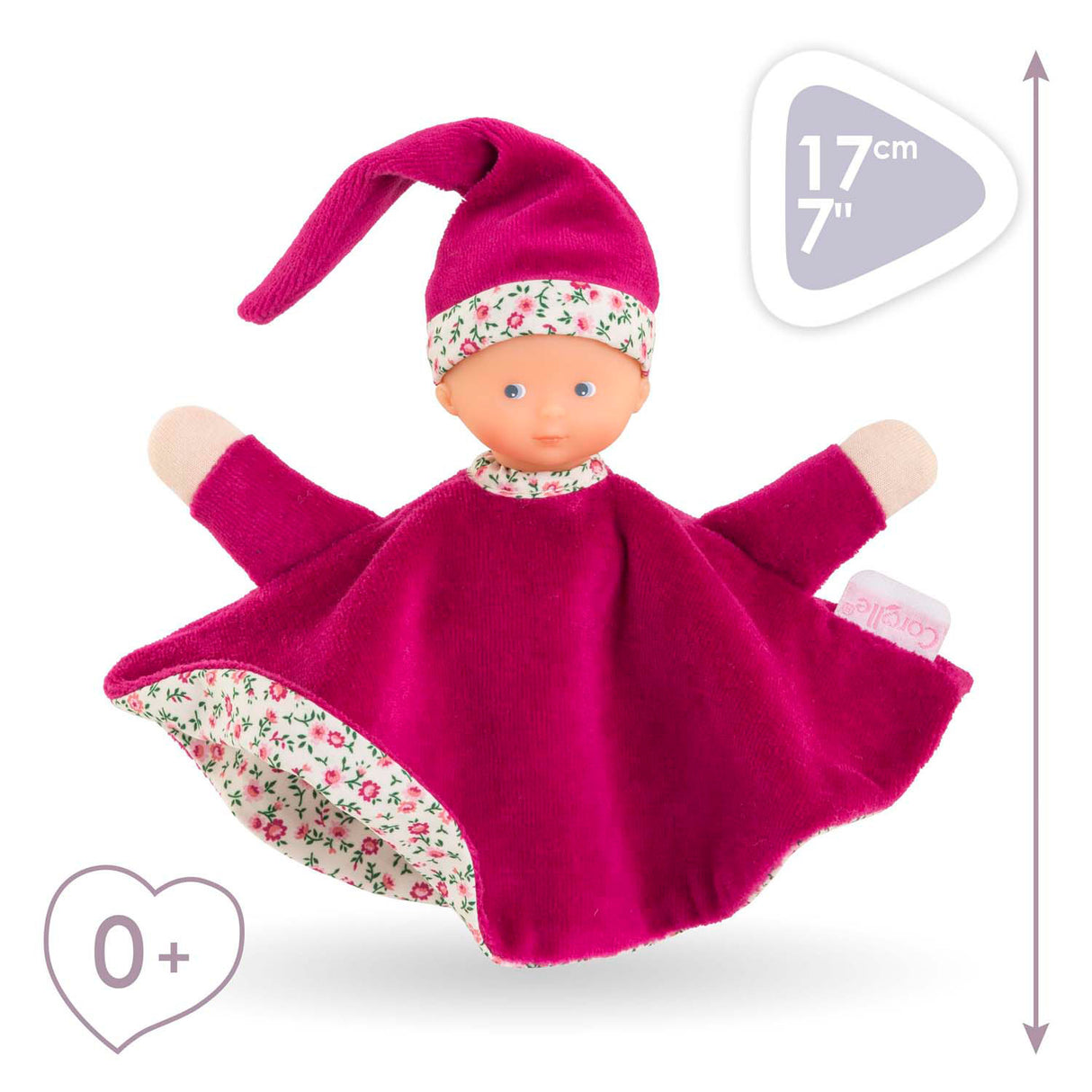 Corolle tidoudou - pink grenadine cuddle cloth, 17cm