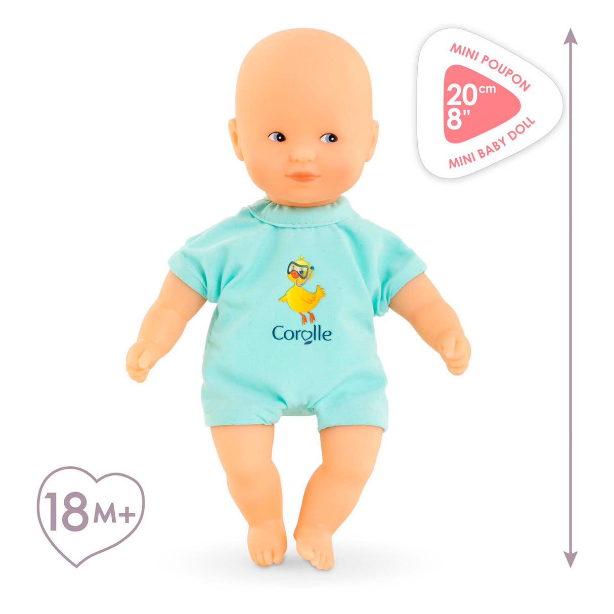 Doll leanbh folctha Corolle - gorm, 20cm