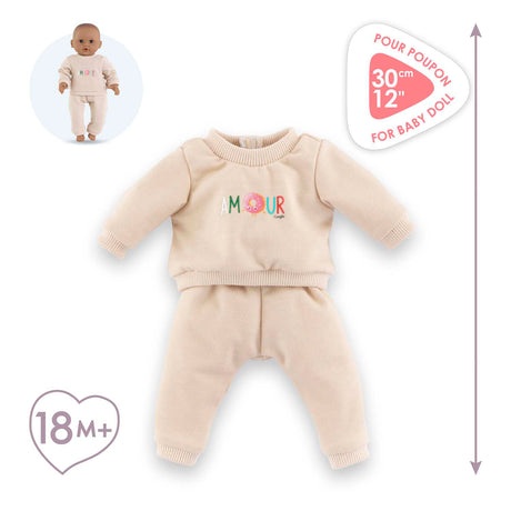Beżowy dres Corolle dla lalki baby, 30cm