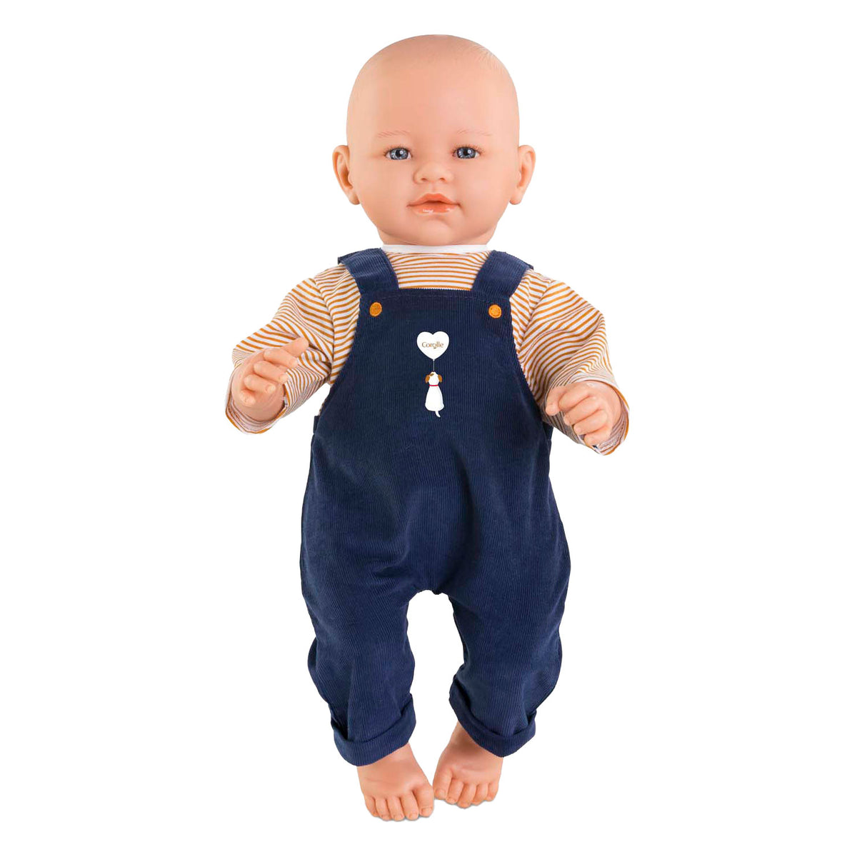 Camiseta Corolle e macacão azul marinho para boneca, 42cm