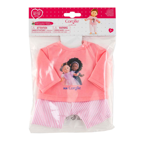 Corolle rosa pyjamas för dockor på 36cm, 2 st.