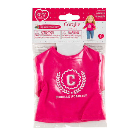 Corolle fuchsia t-skjorte for dukker, 36cm