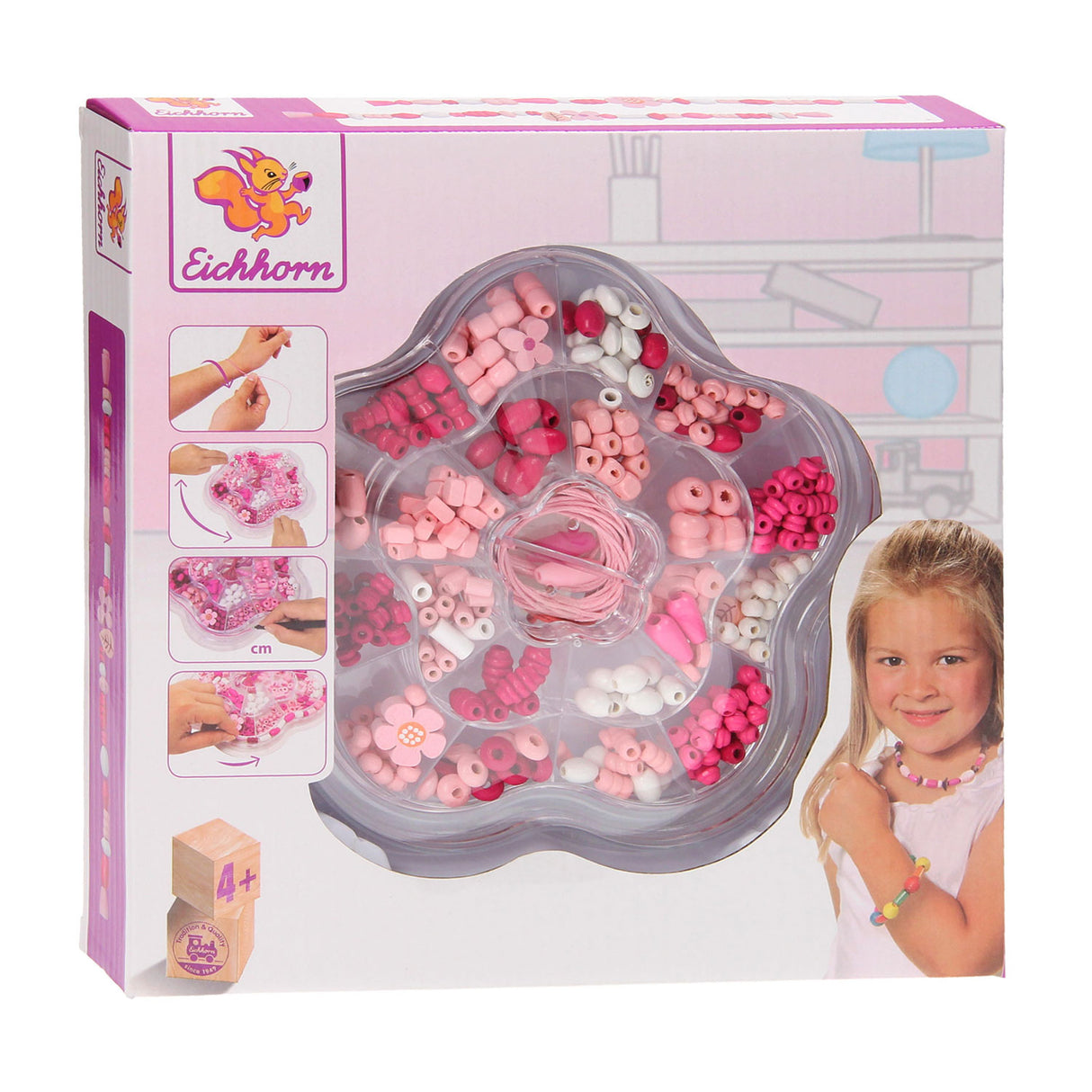 Eichhorn wooden bead set, 275 pieces.