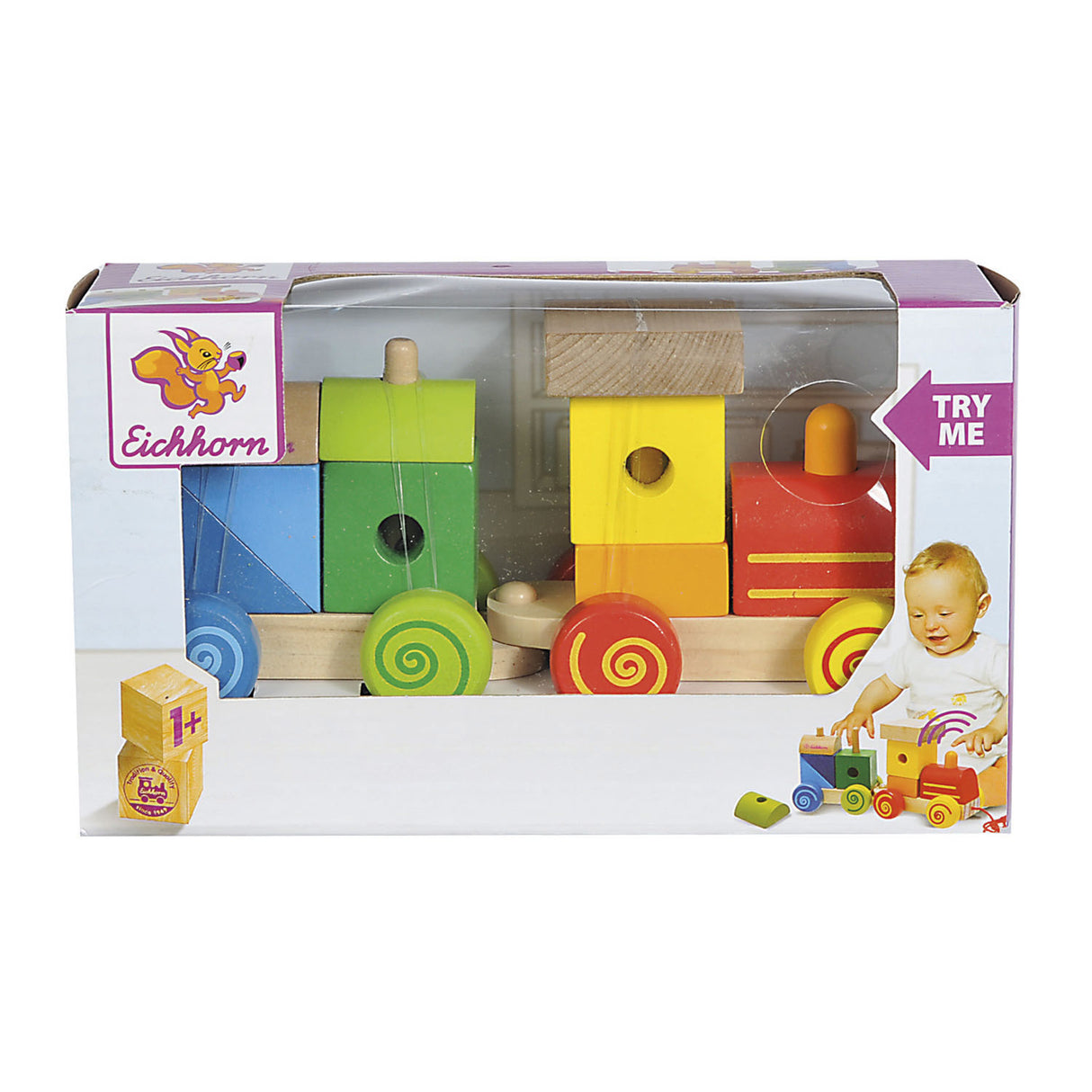 Eichhorn wooden train, 11 pieces.