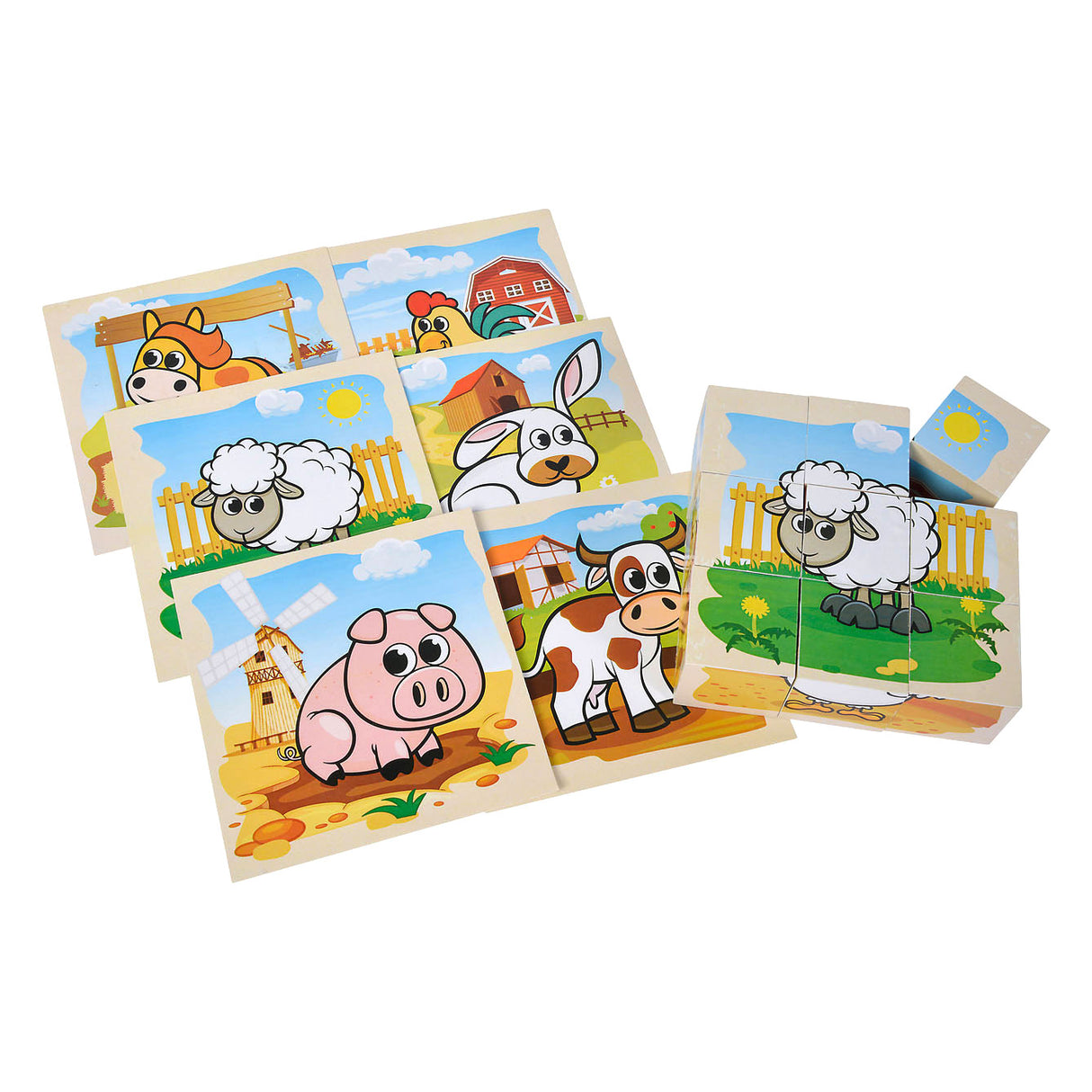 Eichhorn Holz Block Puzzle Farm