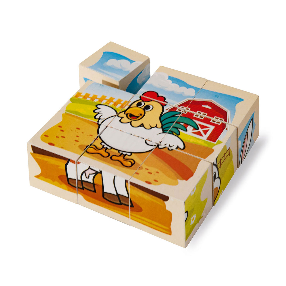 Eichhorn Holz Block Puzzle Farm