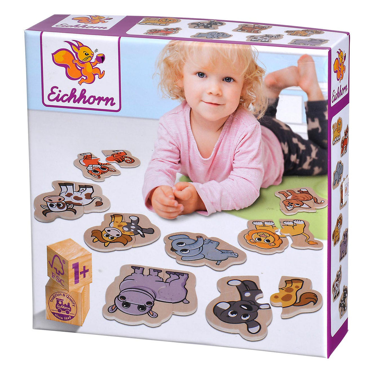 Eichhorn Wooden Animal Puzzle 16 pezzi