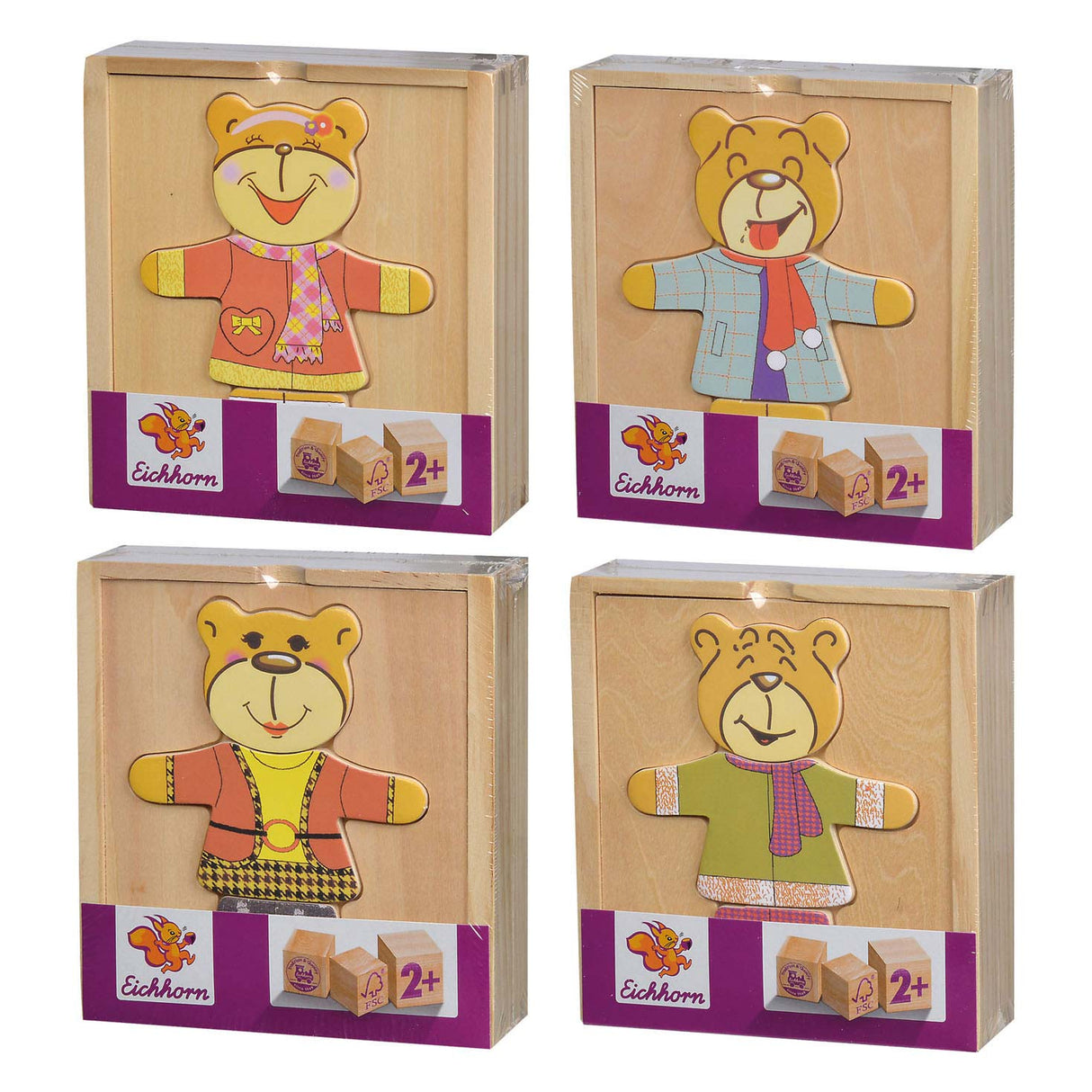 Eichhorn Wooden Puzzle Bear 20 kusů