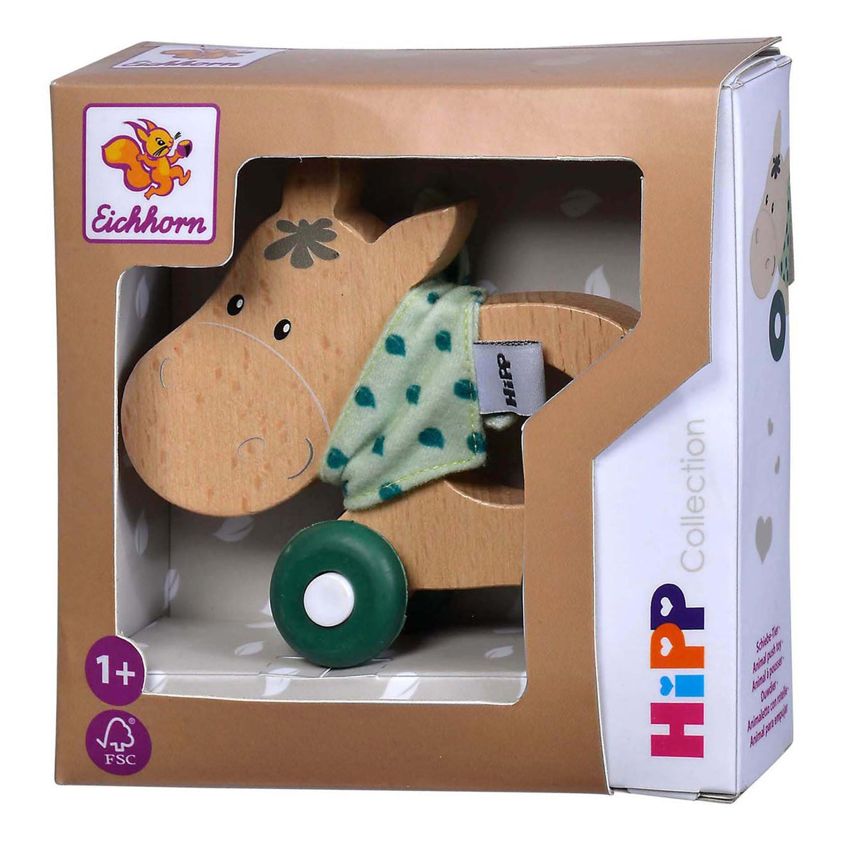 Eichhorn baby hipp wooden push-along donkey