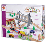 Den Eichhorn Zuch Track mat der Bréck Play Set, 55dlg.