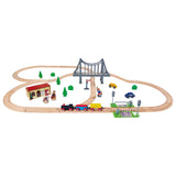 Den Eichhorn Zuch Track mat der Bréck Play Set, 55dlg.