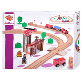Eichhorn wooden train set with bridge, 33-piece.