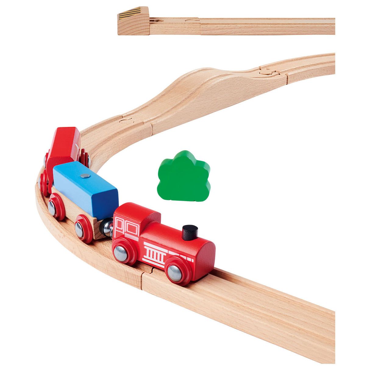 Eichhorn wooden train set with bridge, 33-piece.
