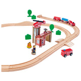 Eichhorn wooden train set with bridge, 33-piece.