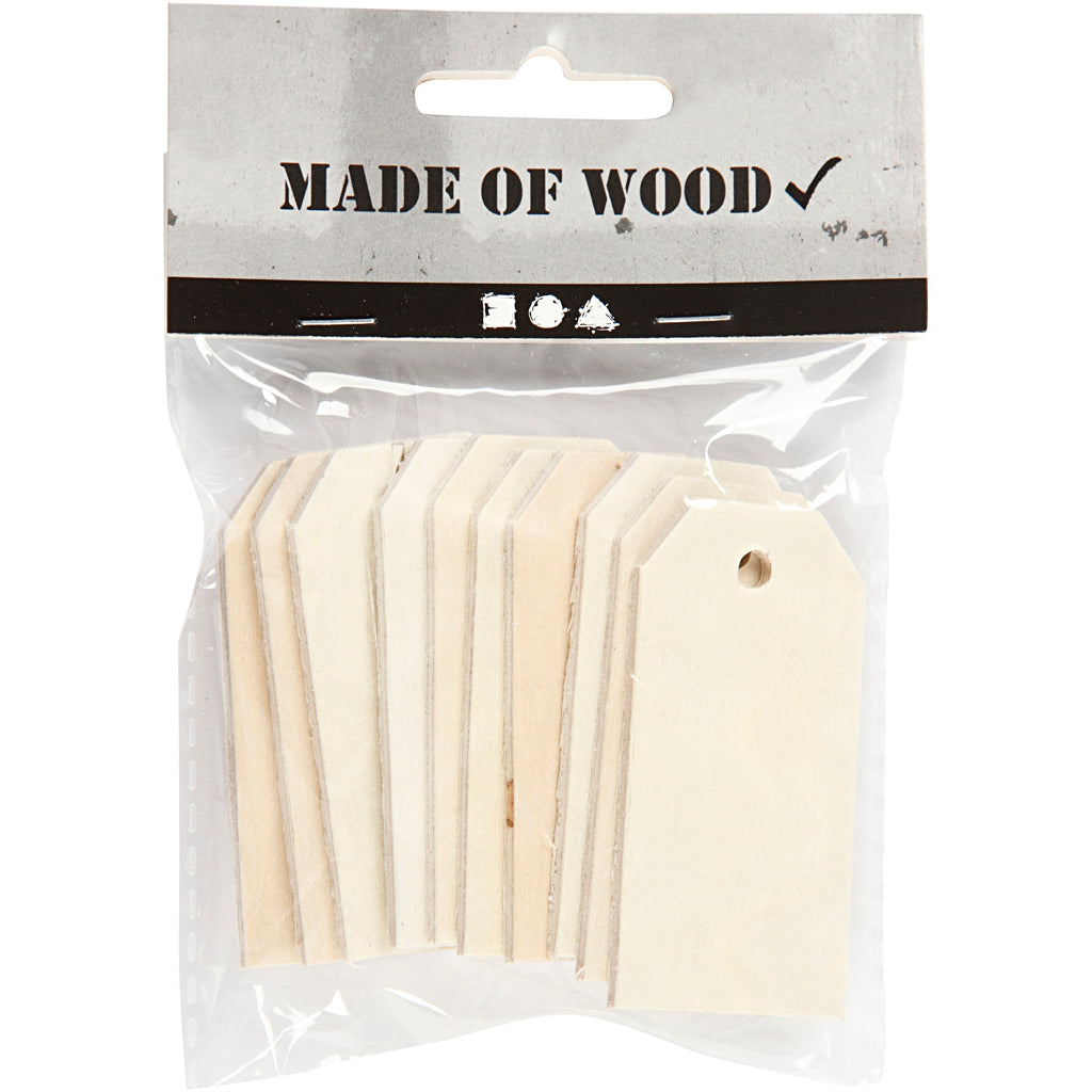 Etichette in legno Creative Company, 10 pz.