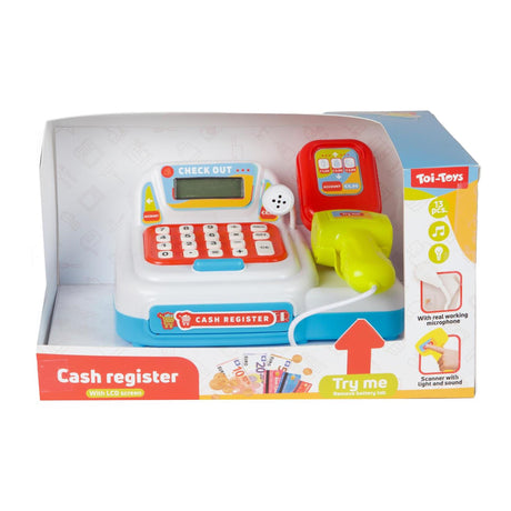 Toi-toys kassa met geld+scanner +l-g 2ass