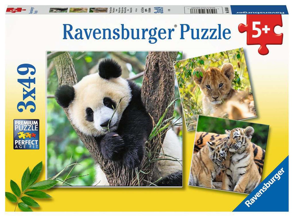 Ravensburger Puzzle Panda, Tiger a Léiw - Puzzel - 3x49 Stécker