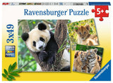 Ravensburger Puzzle Panda, Tiger a Léiw - Puzzel - 3x49 Stécker