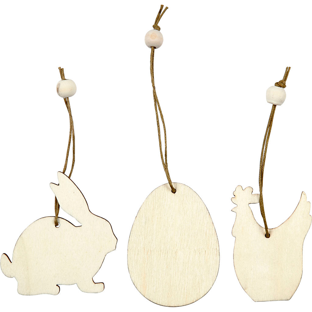 Creativ Company wooden Easter decorations, 9pc.