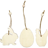 Creativ Company wooden Easter decorations, 9pc.