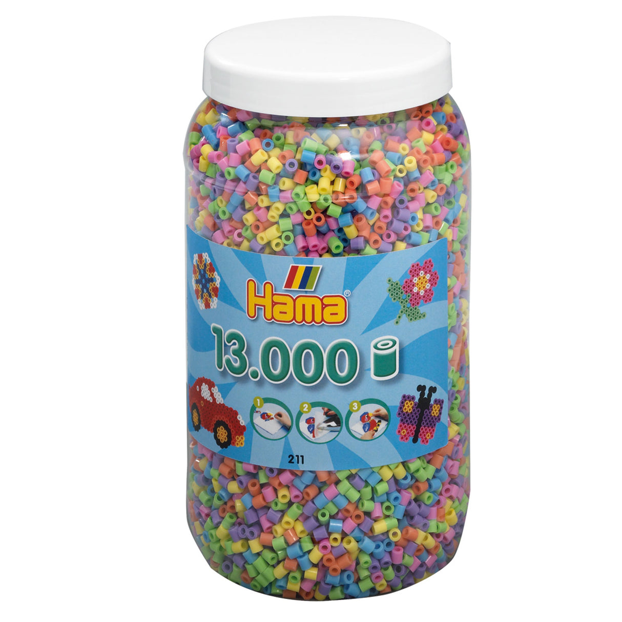 Hama Eisen Perlen am Pot Pastellmix (050), 13.000.