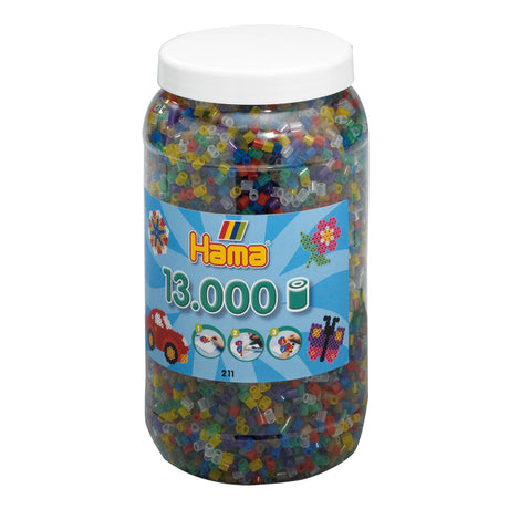 Hama midi ironing beads in jar - transparent mix (053), 13,000 pcs.