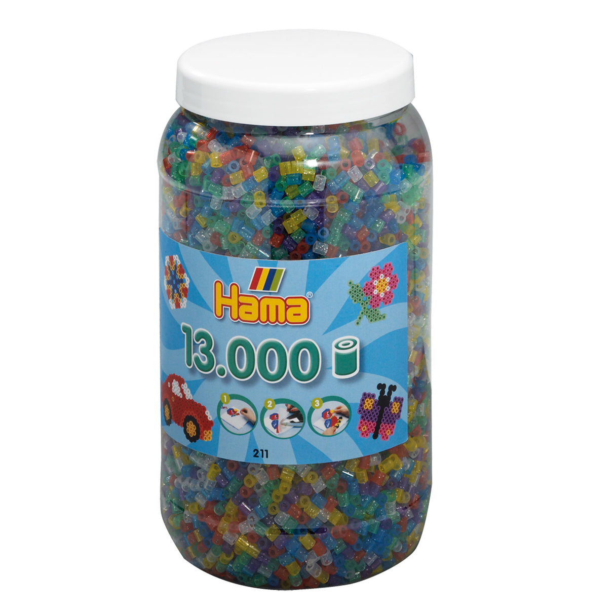 Hama -Eisenperlen in Pot Glittermix (054), 13.000.